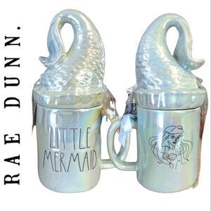 Rae Dunn The LITTLE MERMAID Disney Princess Mug with Top NWT